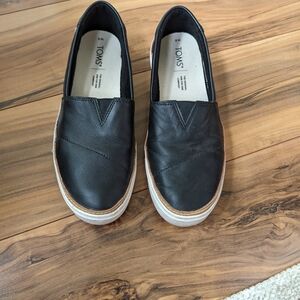 TOMS Black Slip-On Shoes